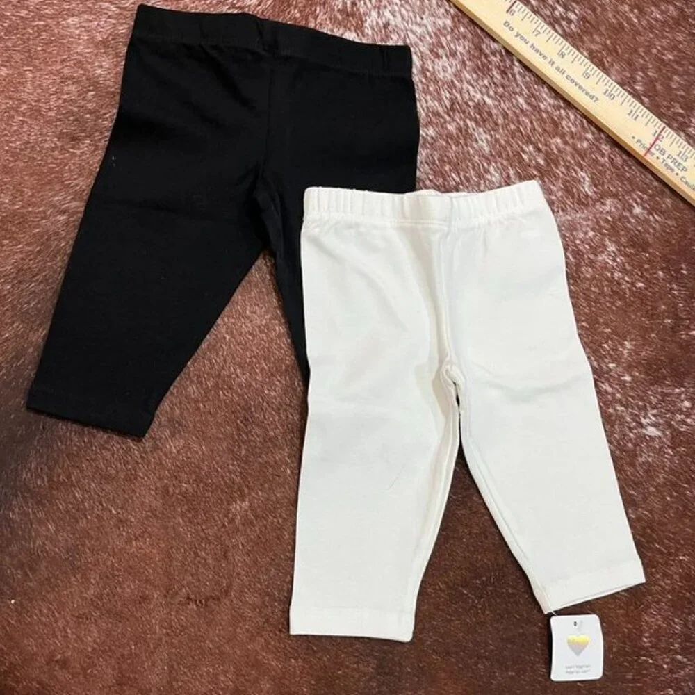 3/$20 Bundle 🌈The Children’s Place 2-Pk  Leggings Knit Black White 18-24M capri